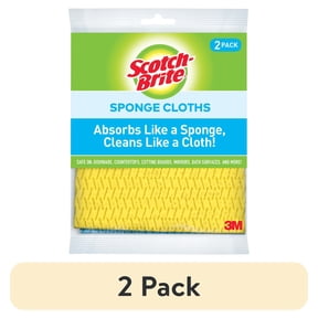 (2 pack) Scotch-Brite Sponge Cloth, Alternative to Towels, Multicolor, 2 Clothes