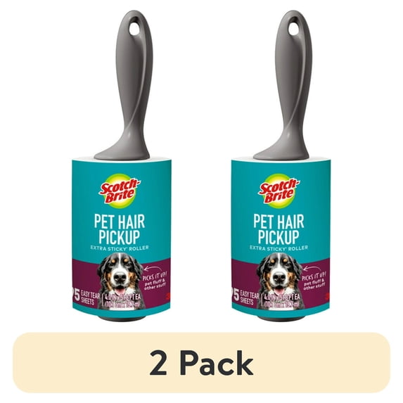 (2 pack) Scotch-Brite Pet Extra Sticky Lint Roller, 95 sheets, 1 Roller