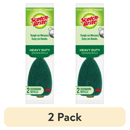 (2 pack) Scotch-Brite Heavy Duty Dishwand Refill Heads, 2 Refills Total