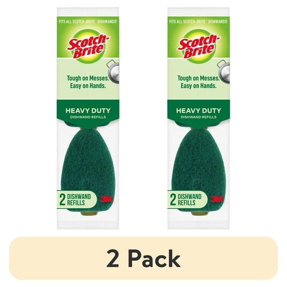 (2 pack) Scotch-Brite Heavy Duty Dishwand Refill Heads, 2 Refills Total