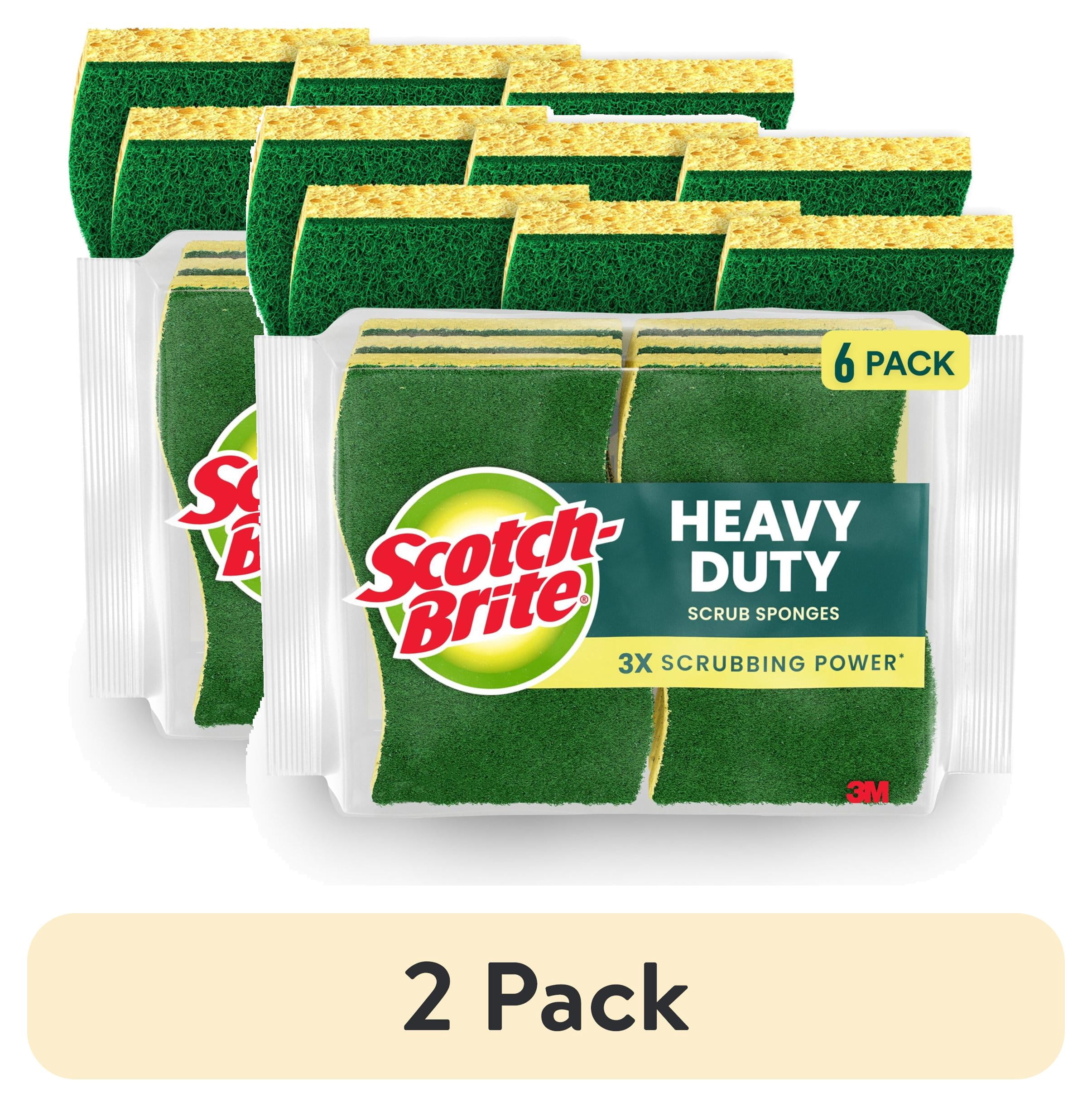 (2 pack) Scotch-Brite Heavy Duty Cleaning Scrub Sponge, 6 Dish Sponges