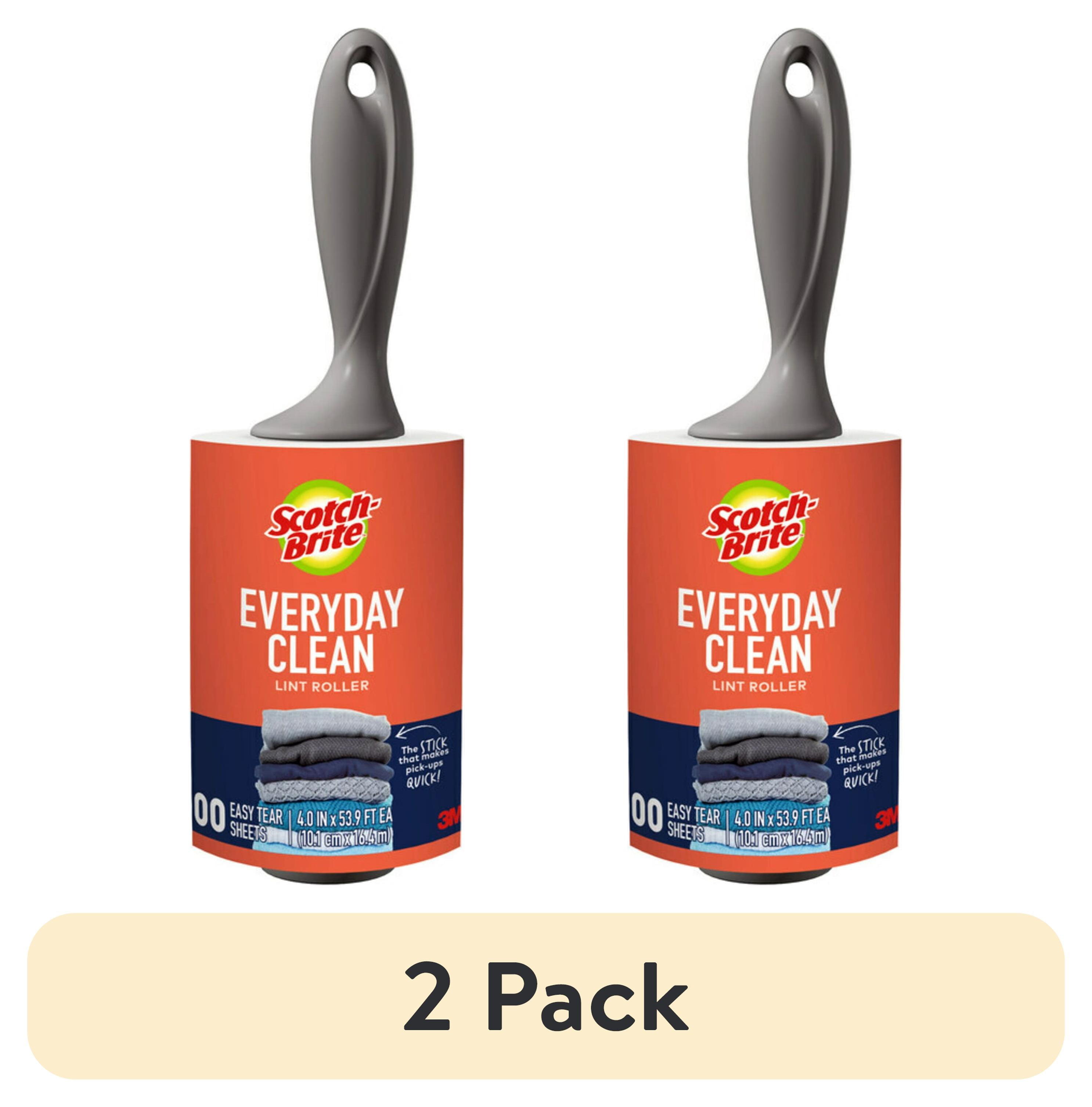 (2 pack) Scotch-Brite Everyday Clean Lint Roller, 1 Roller, 100 Sheets