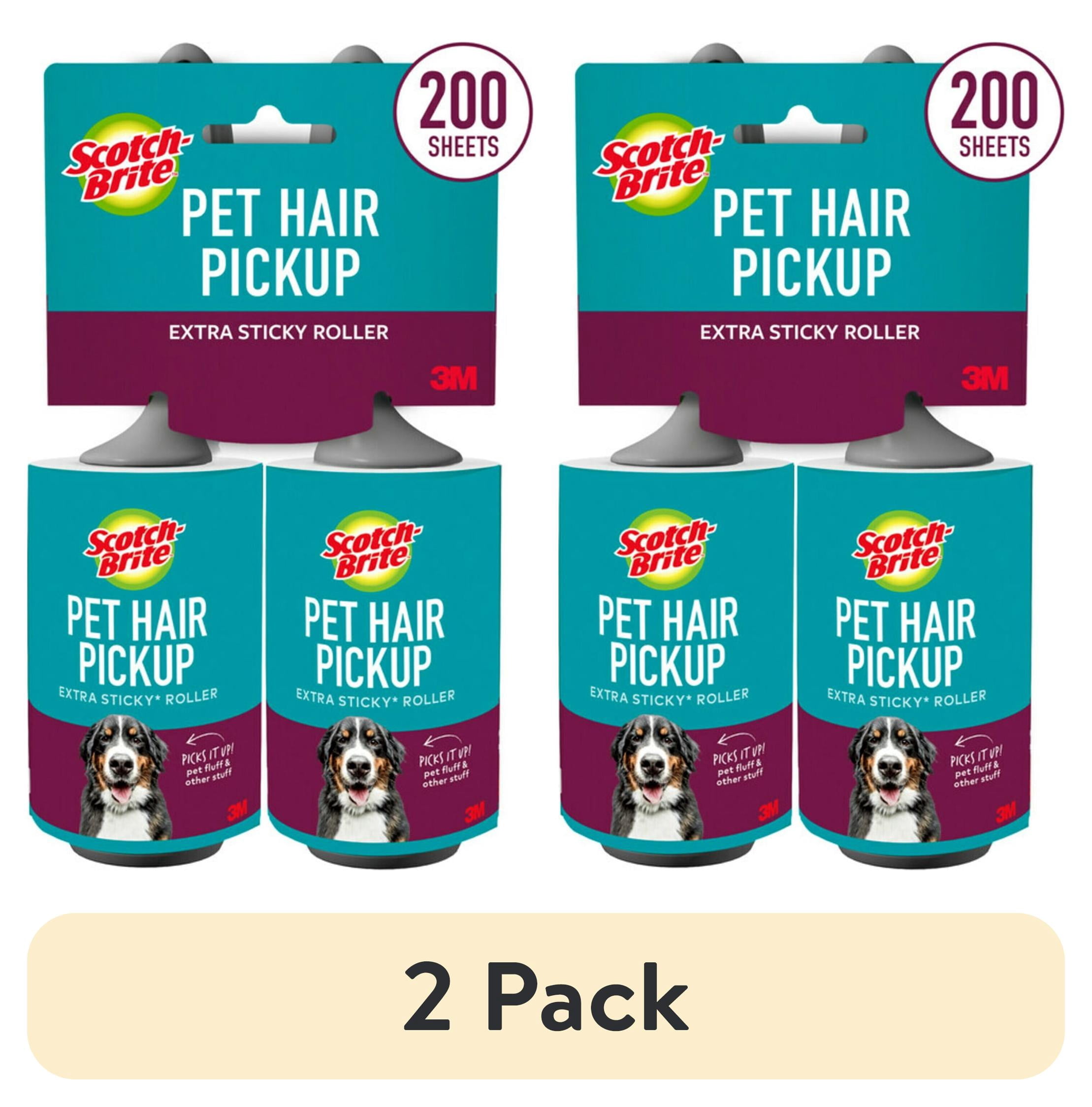 (2 pack) Scotch-Brite Pet Hair Pickup Lint Roller, 100 Sheets per Roller, 2 Rollers- Packaging May Vary
