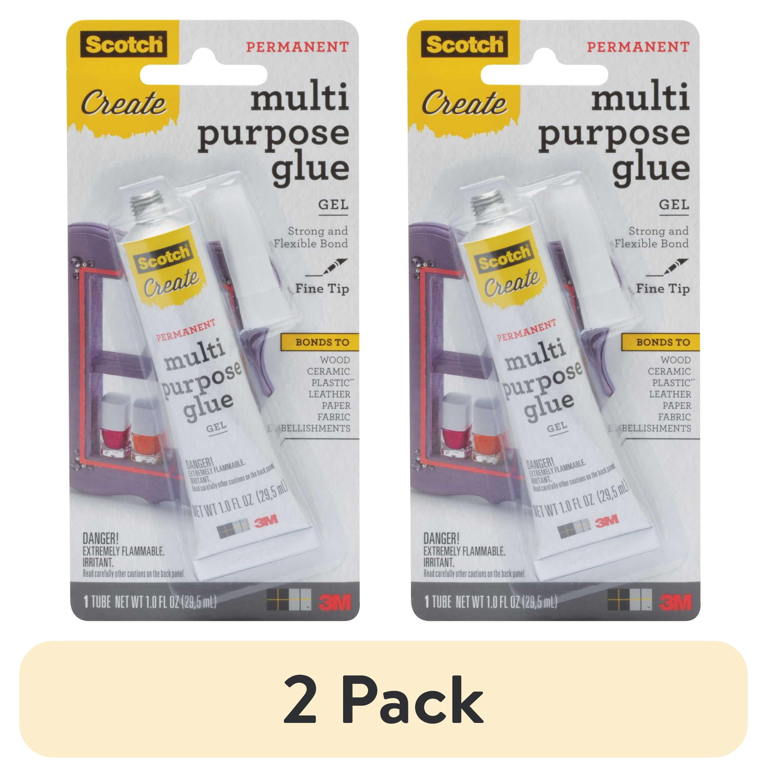 (2 pack) Scotch Create Permanent Multi Purpose Glue Gel, Clear, 1 fl. oz.
