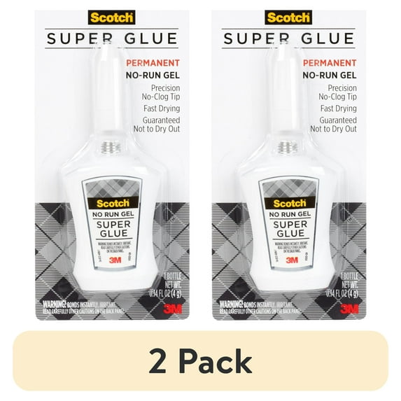 (2 pack) Scotch Create Permanent Super Glue Gel, .14 oz., 1 Bottle