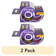 (2 pack) Scotch Gift Wrap Tape Dispensers, Satin Finish, 3/4 in. x 325 in., 3 Count