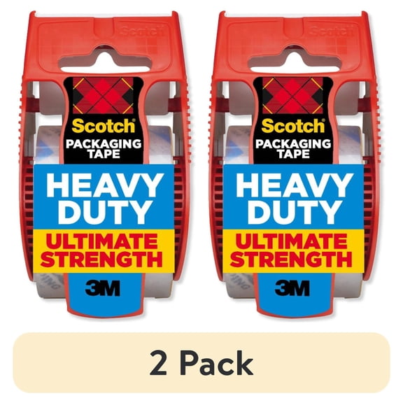 (2 pack) Scotch Heavy Duty Packaging Tape, Clear, 1.88 in. x 25.6 yd, 1 Total