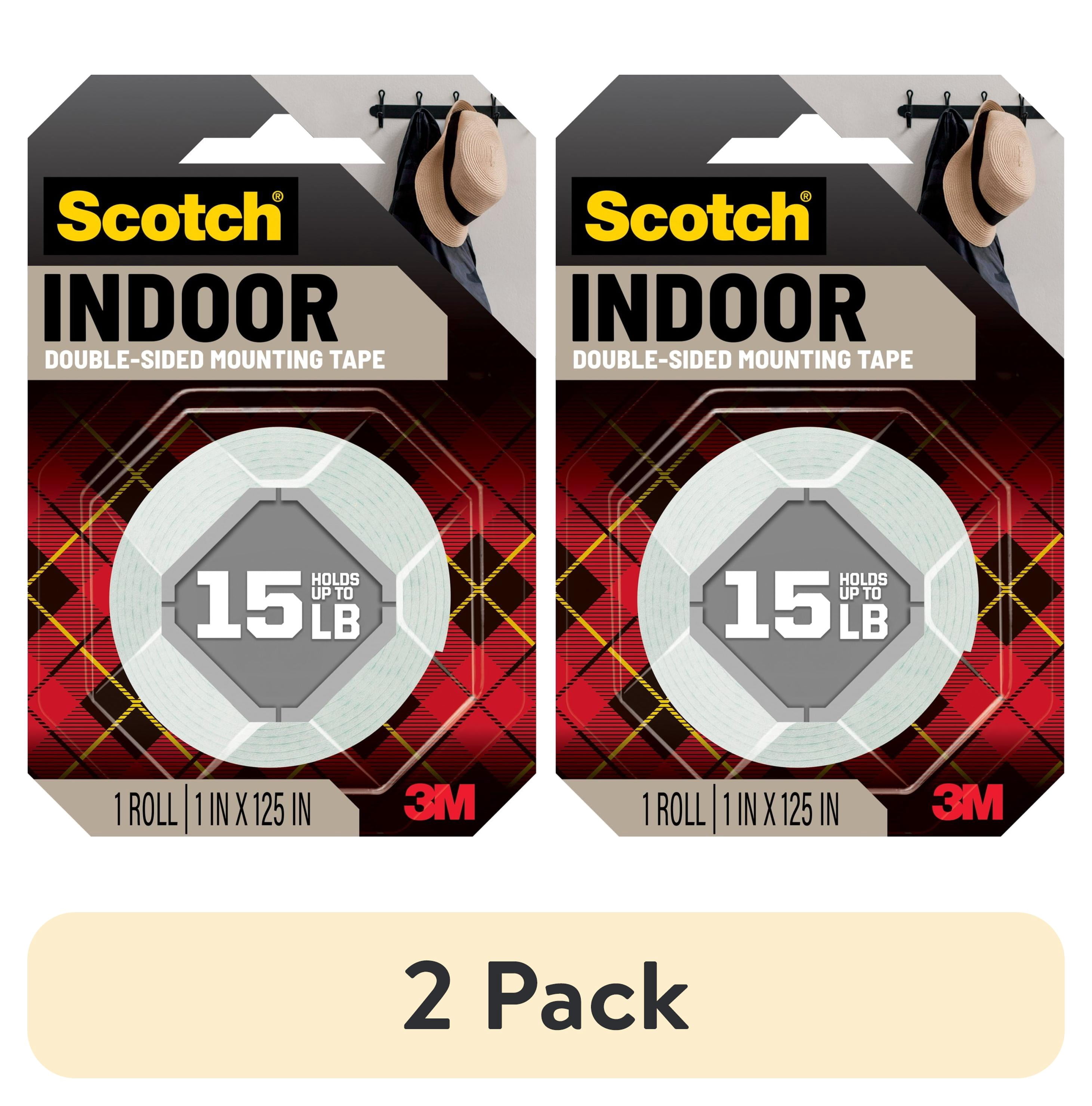 (2 pack) Scotch Indoor Double-Sided Mounting Tape, 1 in x 125 in, 1 Roll