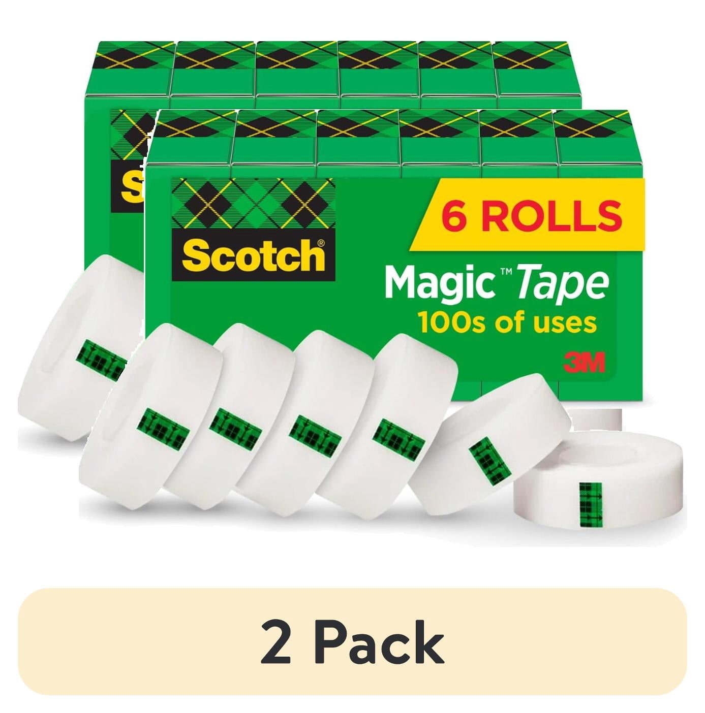 (2 pack) Scotch Magic Tape, 3/4 in. x 1,000 in. per Roll, 6 Rolls