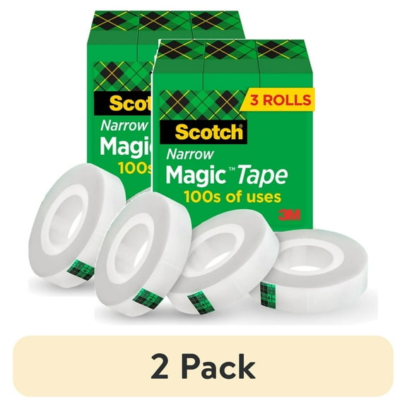 (2 pack) Scotch Magic Tape Refill, 1/2 in. x 1,296 in., 3 Boxes/Pack
