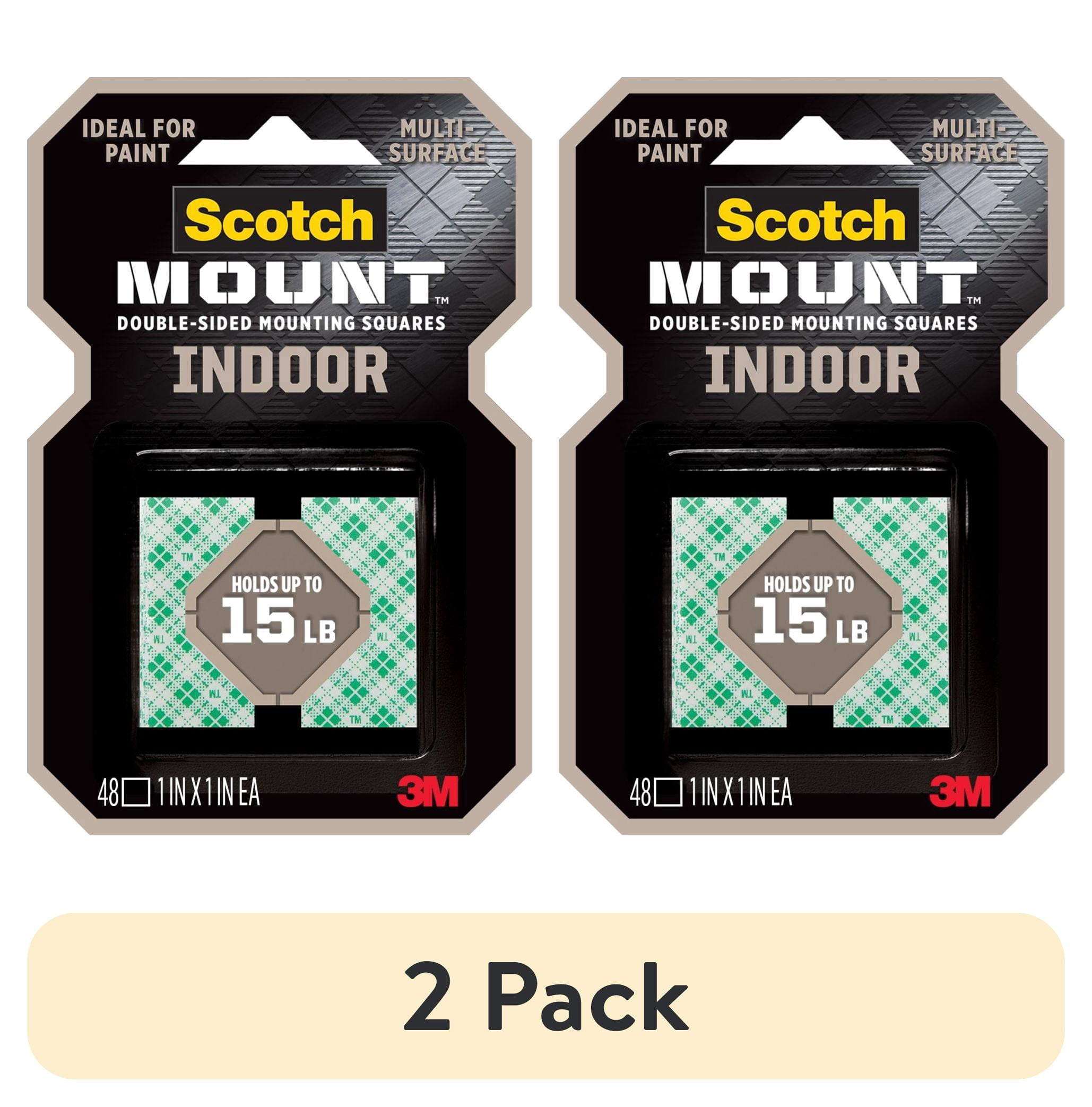 (2 pack) Scotch-Mount Indoor Double-Sided Mounting Squares, 48 1 inch Squares