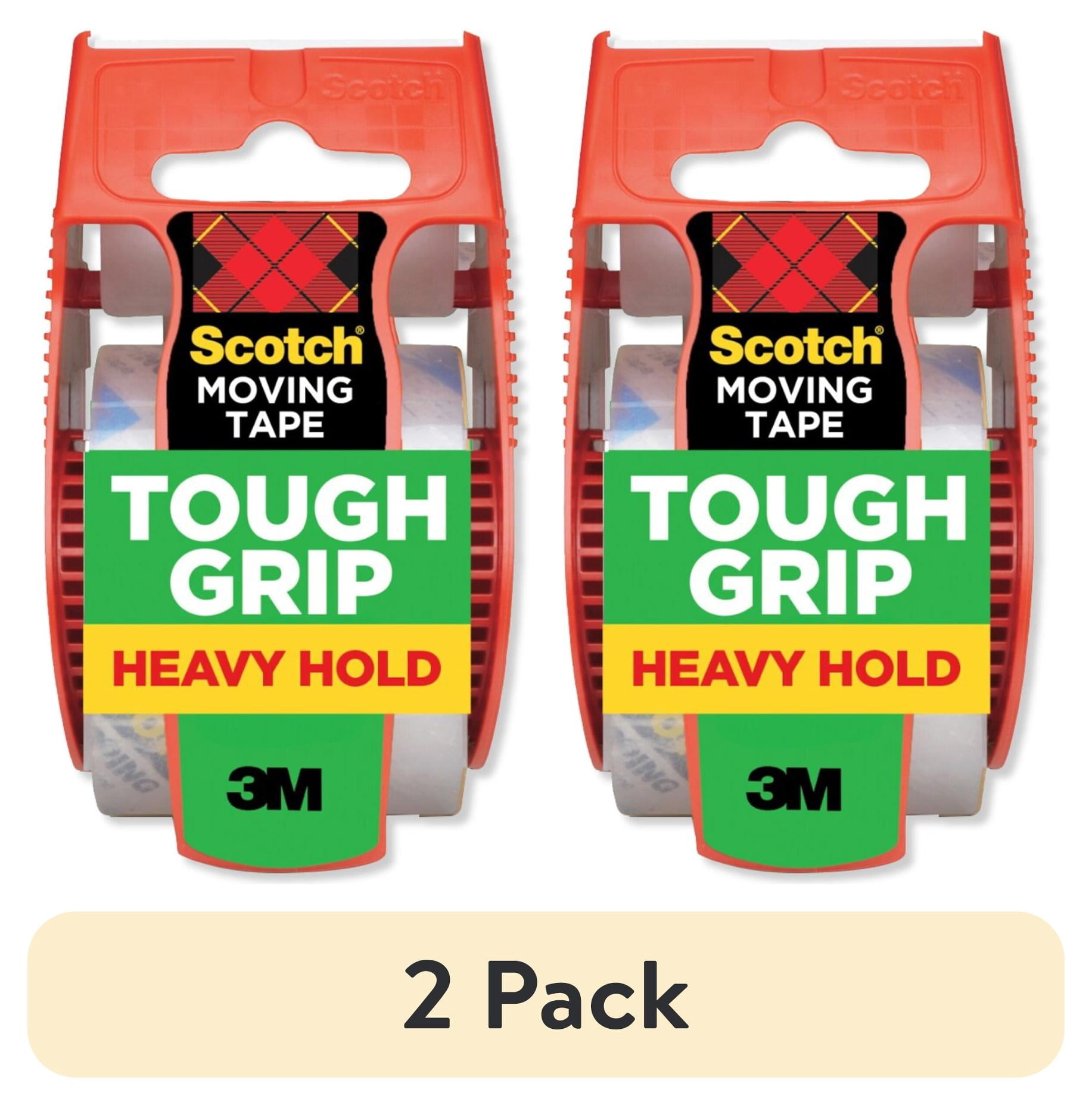 (2 pack) Scotch Tough Grip Moving Packaging Tape, Clear, 1.88 in x 925 in, 1 Roll