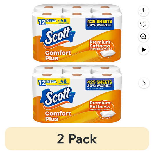 Scott ComfortPlus Toilet Paper 12 Mega Rolls – Soft & Strong Value