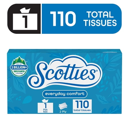 (2 pack) Scotties Facial Tissues, Everyday Comfort, 2-Ply Facial Tissues, 110 Tissues per Box