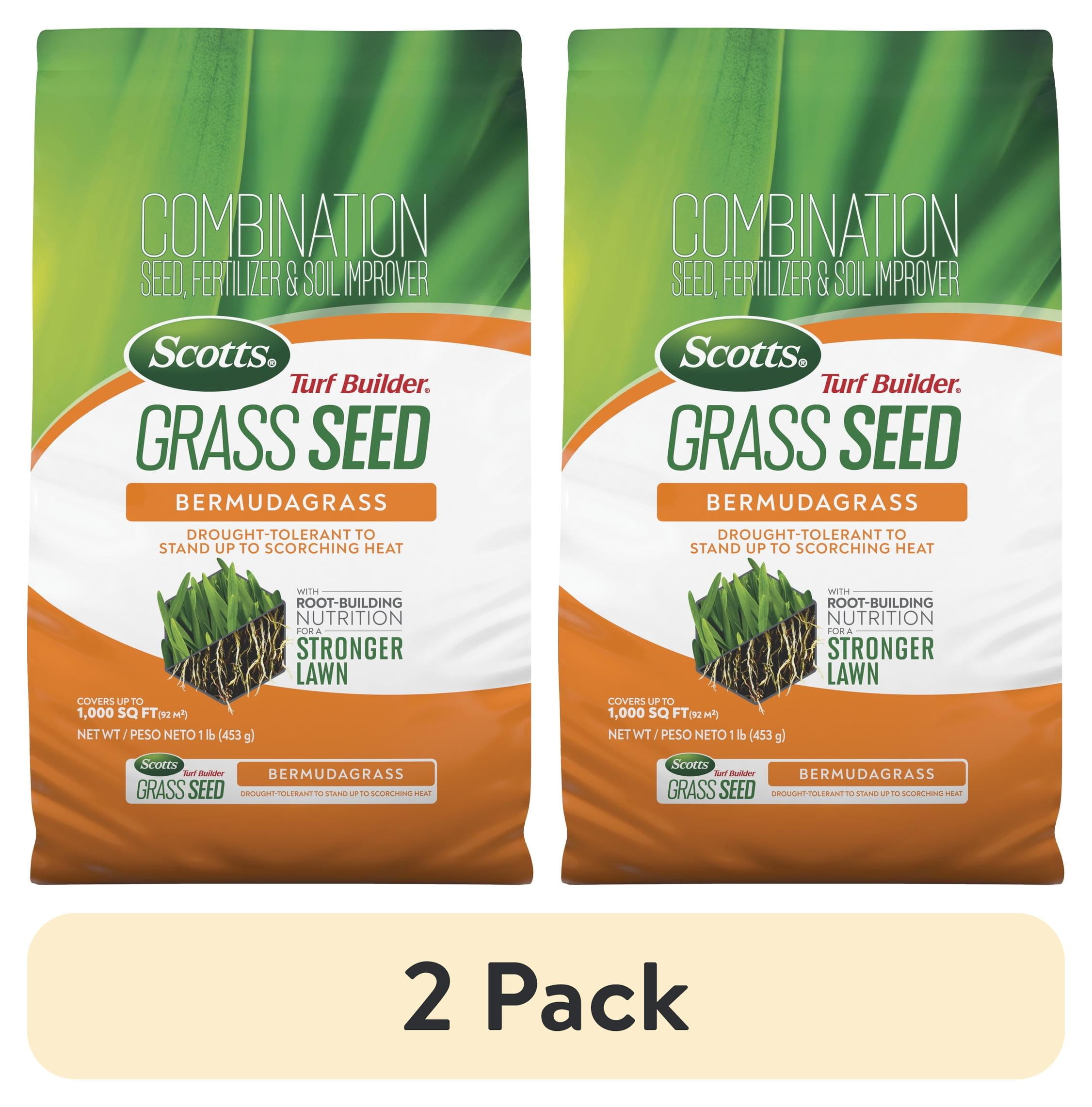 (2 pack) Scotts Turf Builder Grass Seed Bermudagrass, 1 lb.