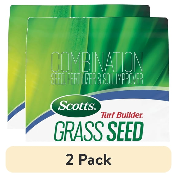 (2 pack) Scotts Turf Builder Grass Seed Heat-Tolerant Blue Mix, 2.4 lbs.