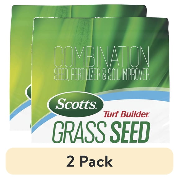 (2 pack) Scotts Turf Builder Grass Seed Kentucky Bluegrass Mix, 5.6 lbs.