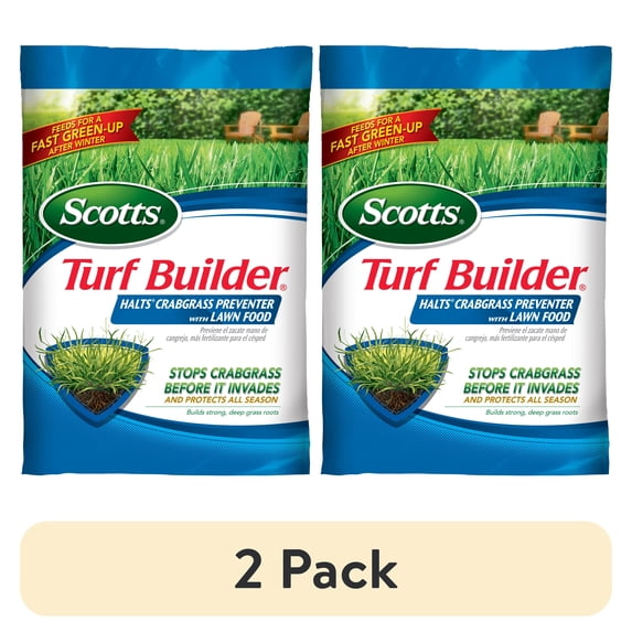 (2 pack) Scotts Turf Builder, Halts Crabgrass Preventer with Lawn Food, 5,000 sq. ft.