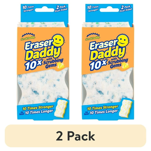 (2 pack) Scrub Daddy Eraser Daddy 10x Dual Sided Cleaning Pads, 2 Count