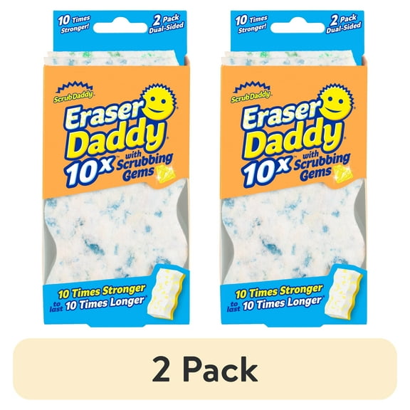 (2 pack) Scrub Daddy Eraser Daddy 10x Dual Sided Cleaning Pads, 2 Count