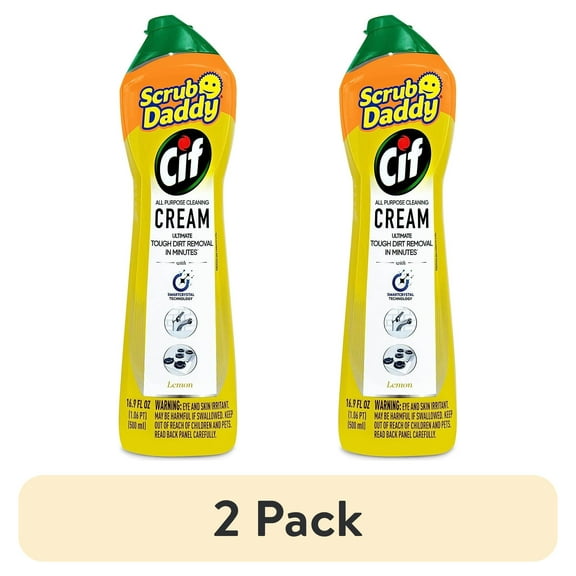 (2 pack) Scrub Daddy Nonscratch Plastic Dishwashing Scrubbers, Lemon Multi Surface Cleaning