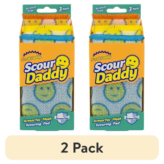 (2 pack) Scrub Daddy Scour Daddy Non-Scratch Scour Pads, 3 Count