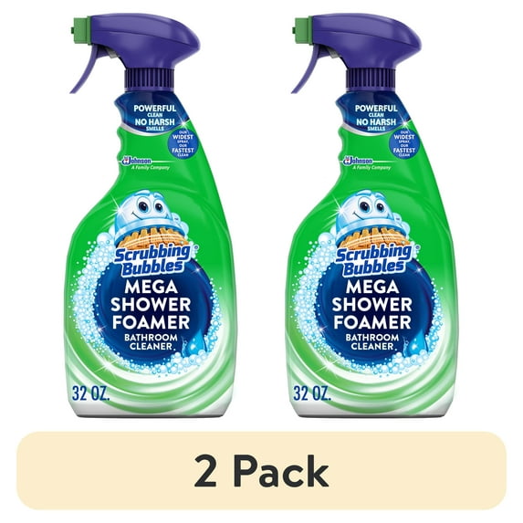 (2 pack) Scrubbing Bubbles Bathroom Mega Shower Foamer Spray, Rainshower, 32 fl oz