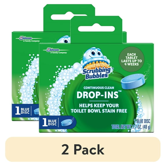 (2 pack) Scrubbing Bubbles Continuous Clean Drop-Ins, Blue Disc, 1 count
