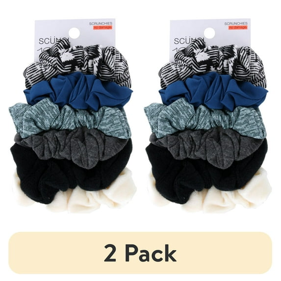 (2 pack) Scunci 1959 Hair Elastic Scrunchies, Assorted Styles, 6-Pieces