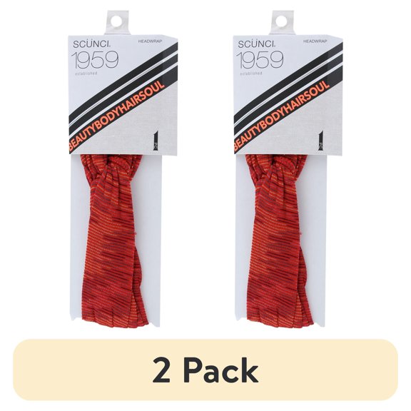 (2 pack) Scunci 1959 Headwrap, Red, 1-Piece
