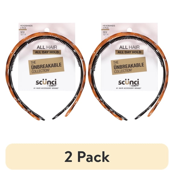 (2 pack) Scunci All Hair Headbands 2 ea