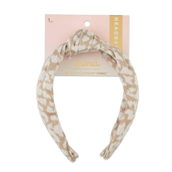 (2 pack) Scunci Basic Knitted Headband, Tan/White, 1-Piece