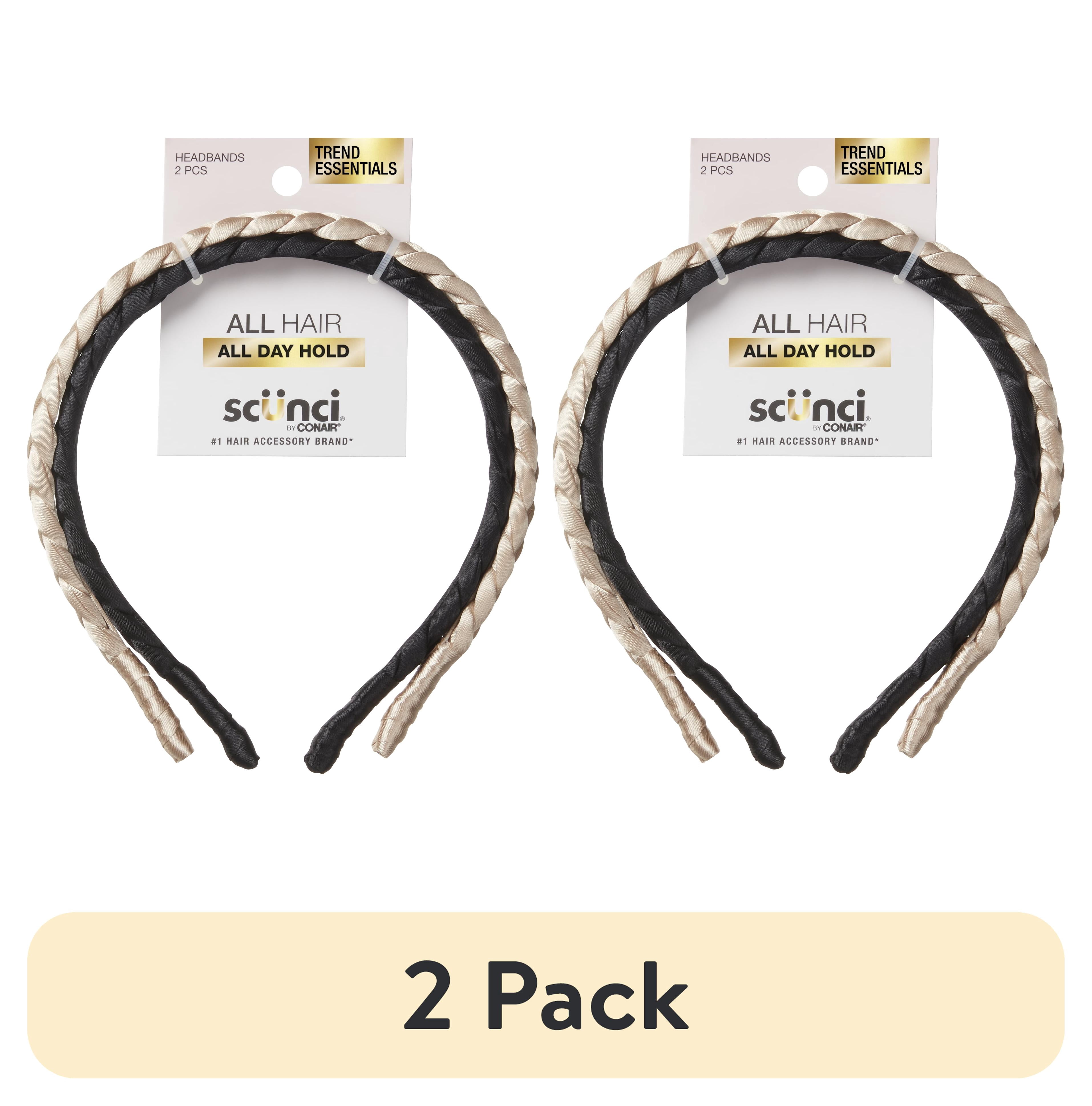 2 pack) Scunci Braided Satin Headband, Multicolor, 2 Count 