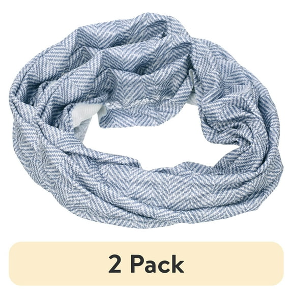 (2 pack) Scunci Earth-Friendly Planet Upcycled Chambray Headwrap Fabric Headband, Blue