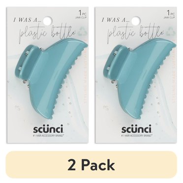 Scunci Earth-Friendly Upcycled Large Jaw Hair Clip – Black, 1-Piece, Eco-Friendly Plastic