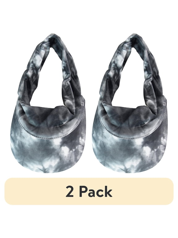 (2 pack) Scunci Everyday & Active Visor Headwrap to Hold Hair Back Comfortably with Sun Protection in Black/White Tie-Dye, 1ct