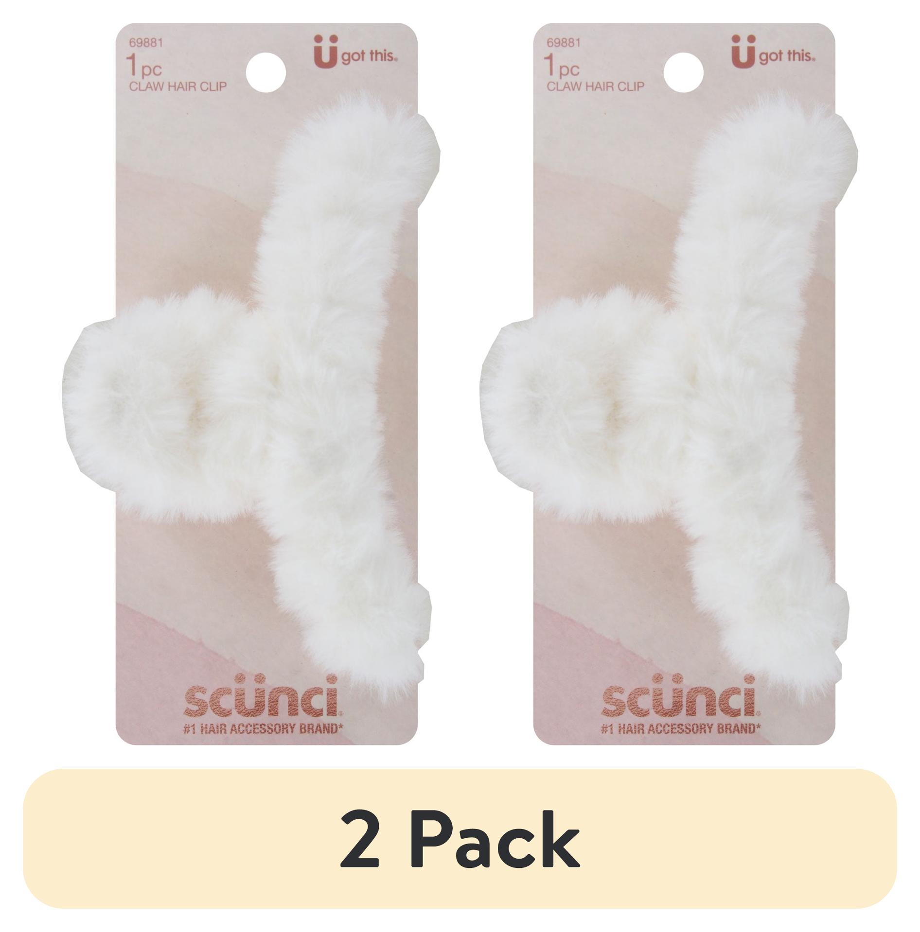1Pair White Fluffy Fish Cake Hair Clips Cute fuzzy Hair Clips for Women Girls GRHOSE 2PCS Plush Hair Claw Clips - White & Blue Faux Fur  main image 4