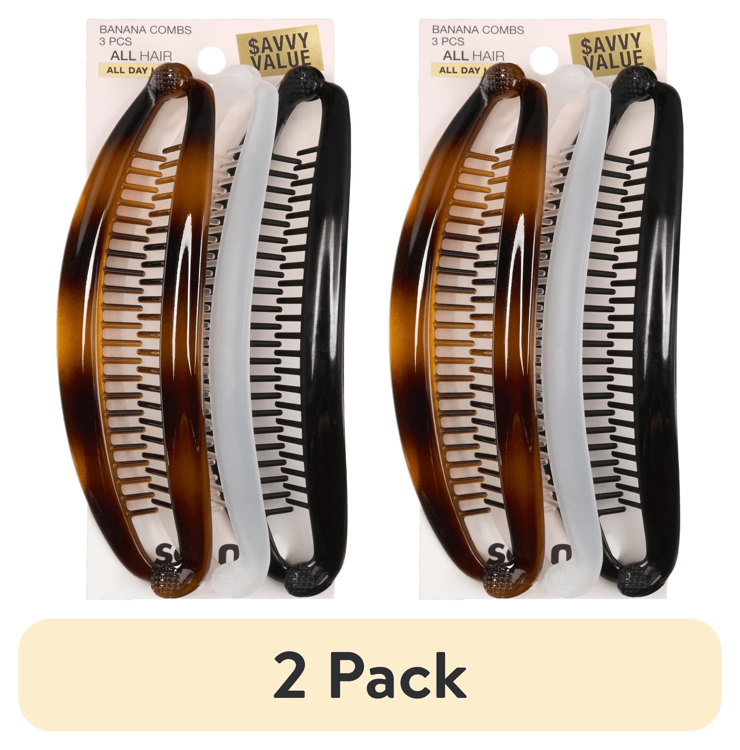 (2 pack) Scunci Large Banana Hair Clip, Multicolor, 3 Count