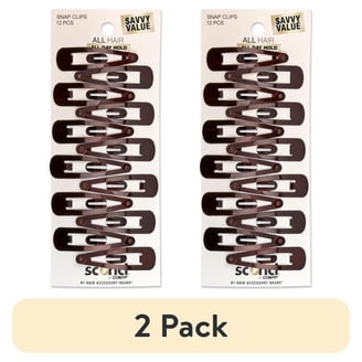 CC Fashion Wool-Textured Snap Hair Clips - Black & Brown Black / Light Brown / Dark Brown / Cream 9 Teeth Snap Clips main image 4