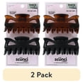 thumbnail image 1 of (2 pack) Scunci No-Slip Grips Thick Hair Large Jaw Clips, Assorted Colors, 2-Piece, 1 of 2