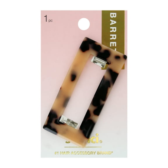 (2 pack) Scunci Open Center Hair Barrette, Tortoise, 1-Piece