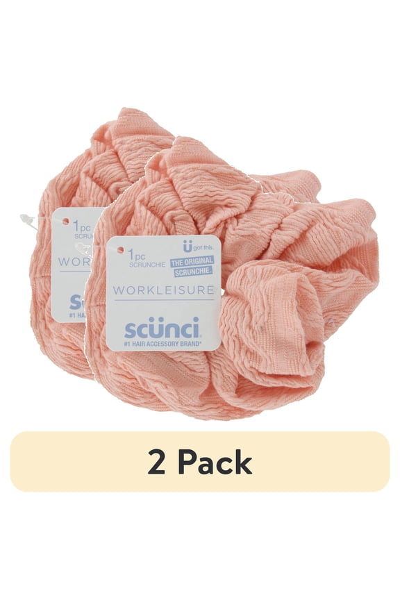 (2 pack) Scunci Workleisure The Original Scrunchie, Pink, 1-Count