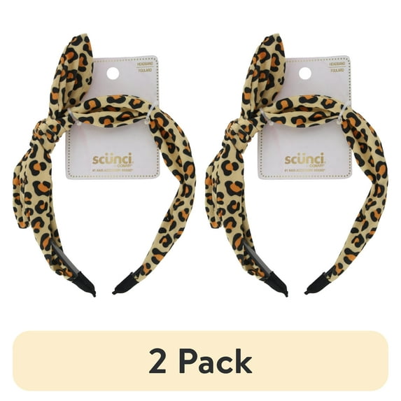 (2 pack) Scunci by Conair Leopard Print Knotted Headband, 1-Piece