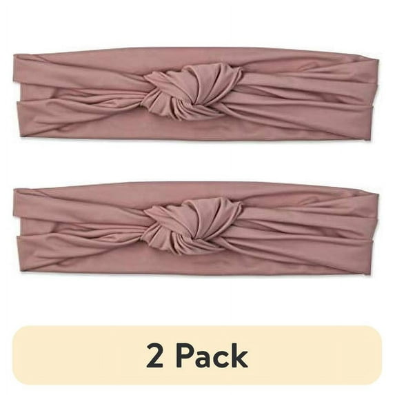 (1 pack) Scünci Soft Knot Headwraps in Neutral Mauve and Dark Grey, 2 Count ( PACK OF 3)