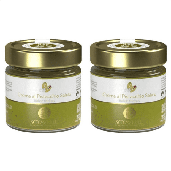 (2 pack) Scyavuru Salty Sicilian Pistachio Cream | Spreadable Pistachio Cream Imported from Italy | 7.05oz, 1 Pack