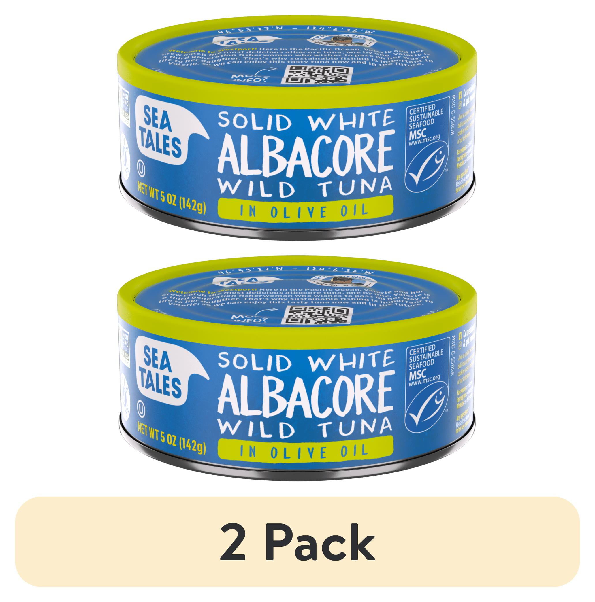 (2 pack) Sea Tales MSC Albacore Tuna in Olive Oil, Wild Caught, Non-GMO, 5 oz Can