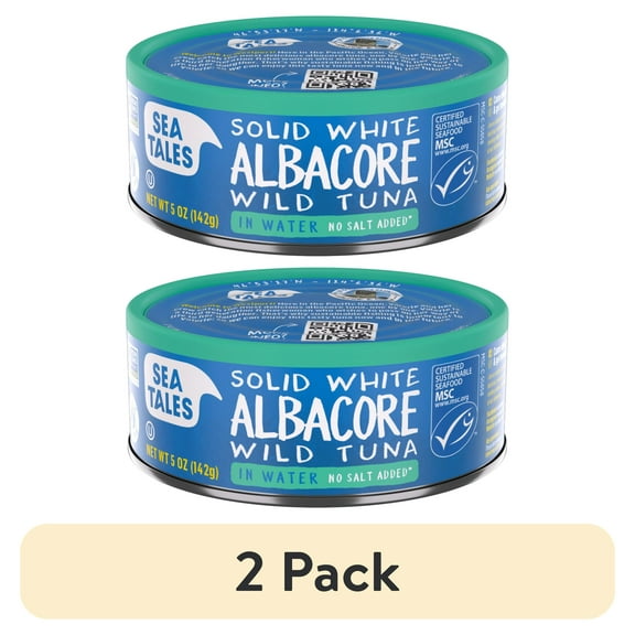 (2 pack) Sea Tales Albacore Tuna MSC 5 Oz In Water No Salt