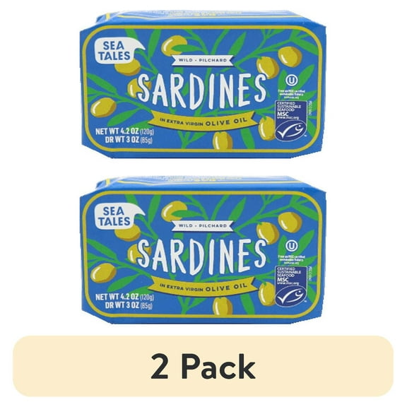 (2 pack) Sea Tales MSC Wild Caught Sardines in Extra Virgin Olive Oil (HW)