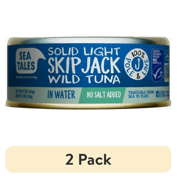 (2 pack) Sea Tales Skipjack tuna MSC 5 oz in water
