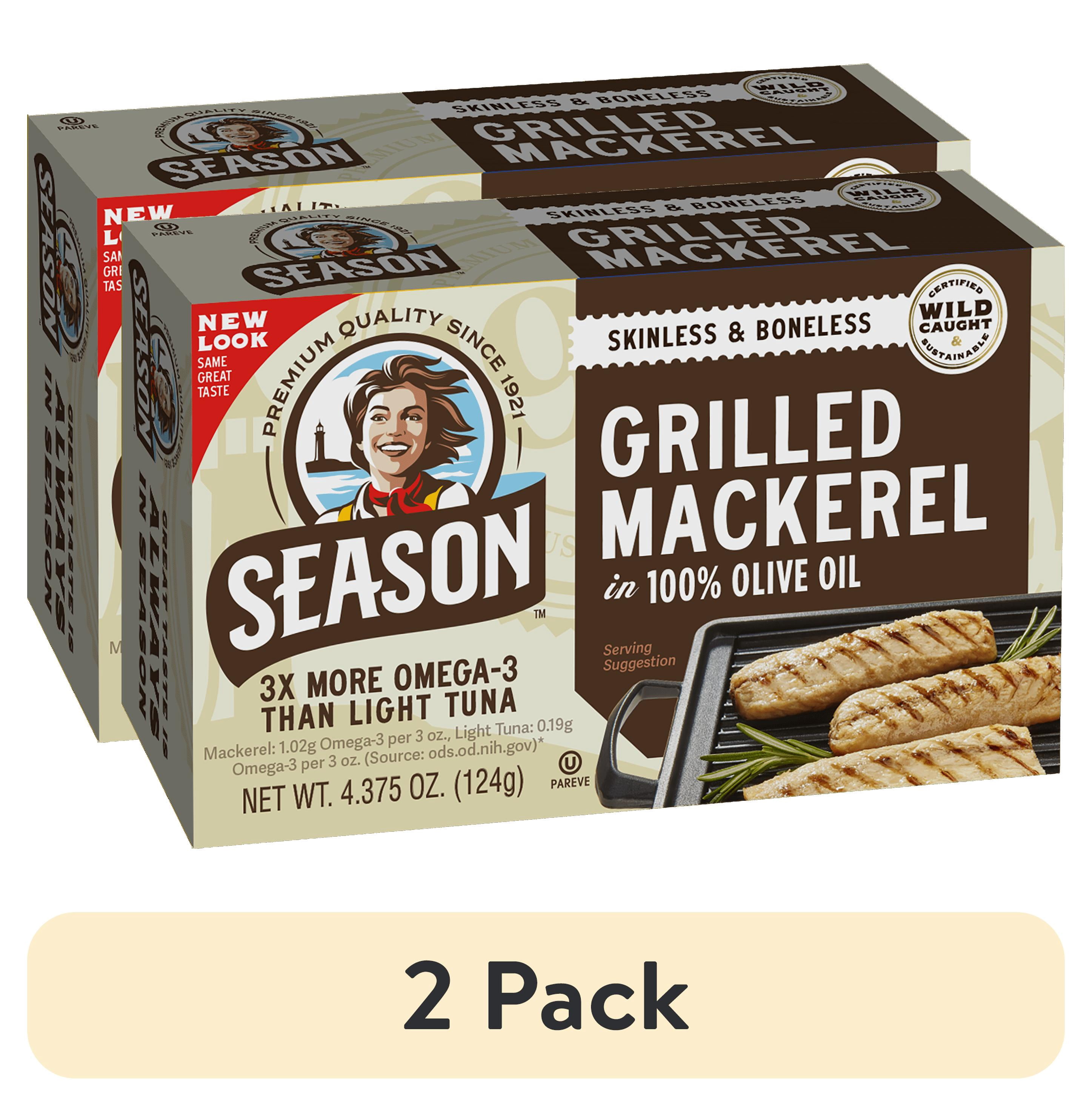 (2 pack) Season Grilled Mackerel Fillets in Olive Oil, 4.375 oz